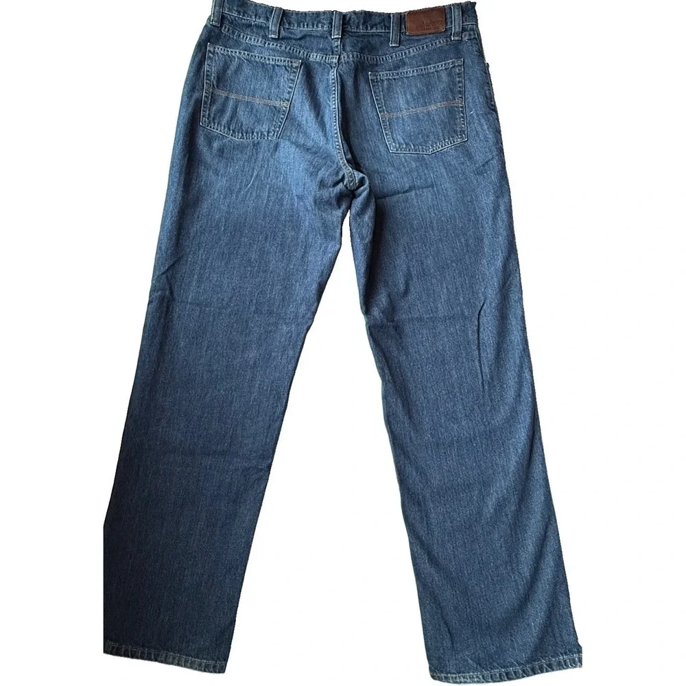 L.L.Bean Mens Jeans 40x34 Blue Classic Fit 100% Cotton Denim Pants